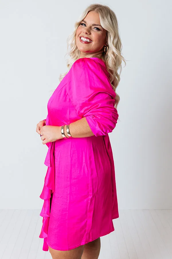 Always Memorable Satin Wrap Dress Curves