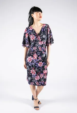 Angel Sleeve Floral Dress