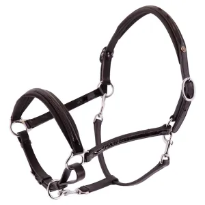 BR Equestrian Patent Leather Halter - Black/Silver