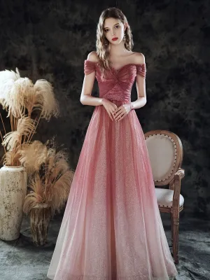 Burgundy sweetheart tulle sequin long prom dress, burgundy evening dress