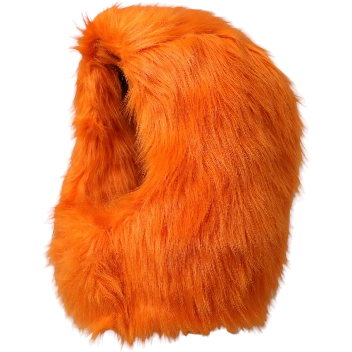 Dolce & Gabbana Orange Faux Fur Whole Head Wrap Hat