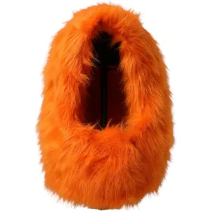 Dolce & Gabbana Orange Faux Fur Whole Head Wrap Hat