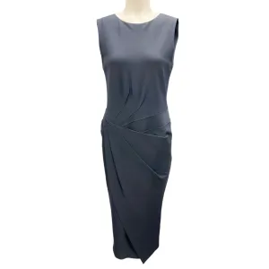 Donna Karan New York Slate Grey Ruched Sleeveless Sheath Dress