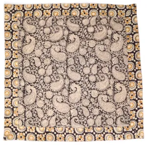 Ebony Paisley Drift - Appliqué Border Bandana (KK1506-22)