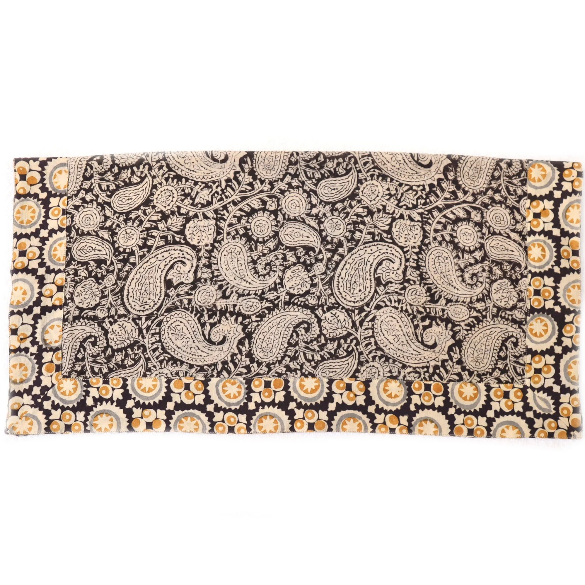 Ebony Paisley Drift - Appliqué Border Bandana (KK1506-22)