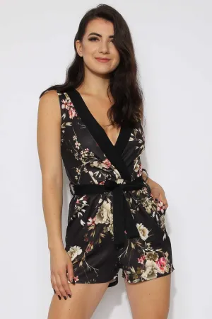 Floral Wrap Playsuit