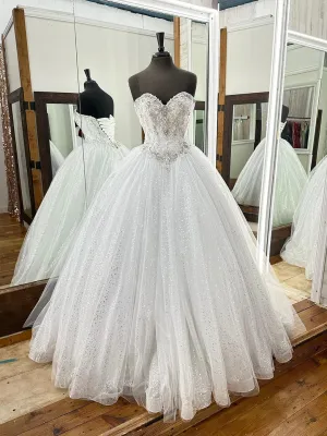 Gorgeous White Handmade Beading Sequins Ball Gown Strapless Sleeveless Backless Formal Dress