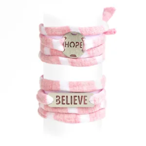 Jersey Wrap Bracelet - Pink/White Stripe