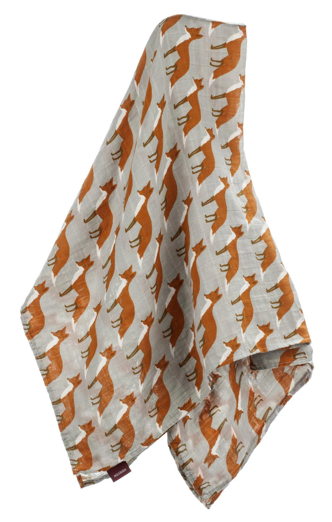 Milkbarn - Organic Muslin Baby Swaddle -Orange Fox