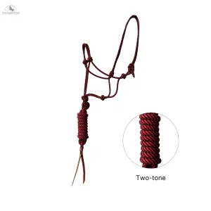 Resistance Nylon Two Tone Rope Horse Halter With 9 Ft Matching Lead