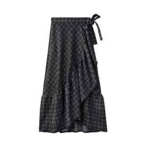 Ruffle Wrap Skirt - Plaid