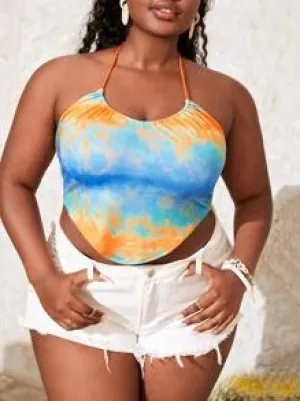 Shein sexy plus sized tie dye halter top 3XL