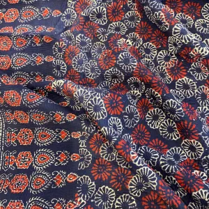 Vintage Kantha Quilt Red and Blue Background W2