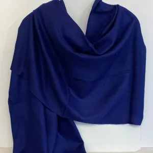 Wool and Silk Scarf - Navy Blue